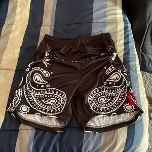 Black shorts w/ white design